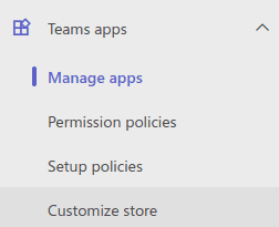 Manage apps menu